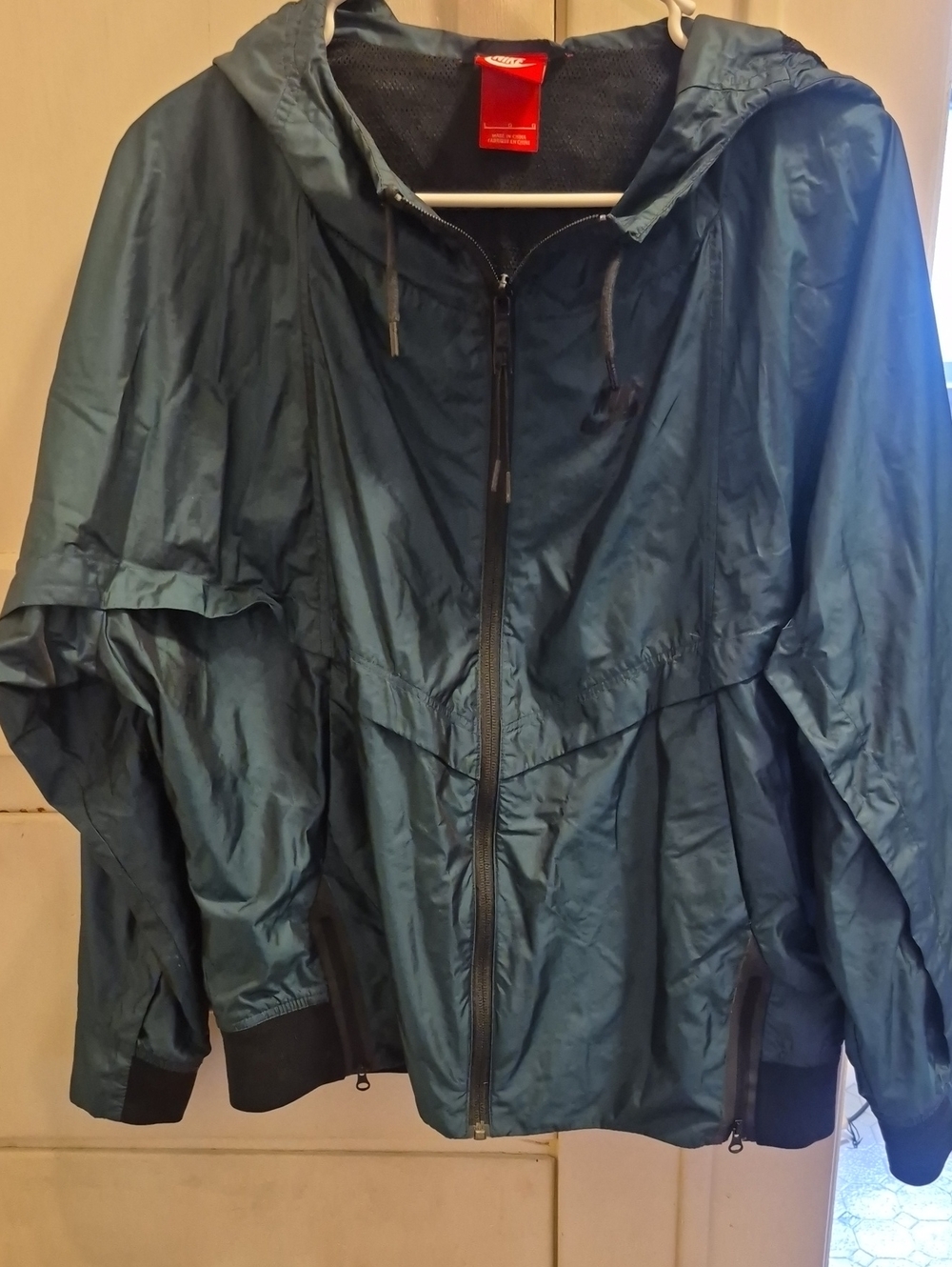Nike Teal Blue Hooded Windbreaker Jacket